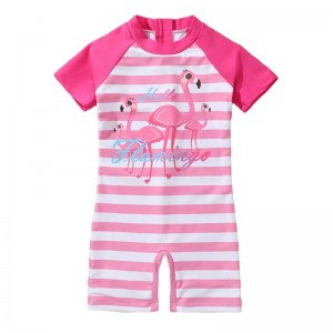 Girls’ printing design Short-sleeve & long pants one piece Swimsuit, Bikini, Swimwear