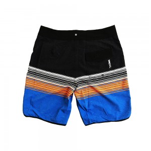 Men’s Stripes Printing Board Shorts Bathing Board Trunks Beach Shorts With back pockets