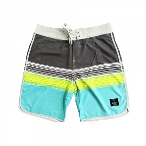 Men’s Stripes Printing Board Shorts Bathing Board Trunks Beach Shorts With back pockets