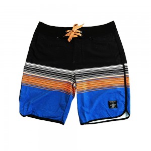 Men’s Stripes Printing Board Shorts Bathing Board Trunks Beach Shorts With back pockets