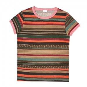 Fashion casual Stripes printing with round neck