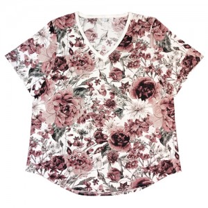 Camisetas con estampado floral grande en primavera y verano con buen tacto para mujer