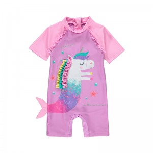 Kids printing Short-sleeve Swimsuit swim wear