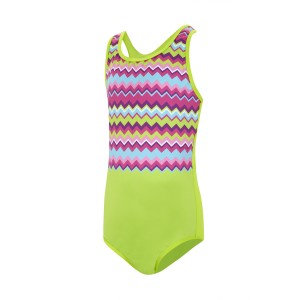 Girls’ Stripes printing design One piece Swimsuit Sport Bikini Swimwear