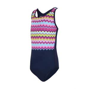 Girls’ Stripes printing design One piece Swimsuit Sport Bikini Swimwear