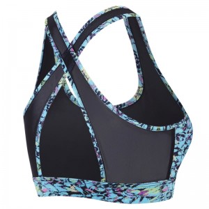 Women Yoga Sports Bra Sublimation Print With Mesh Panels