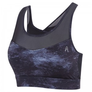 Women Yoga Sports Bra Sublimation Print With Mesh Panels