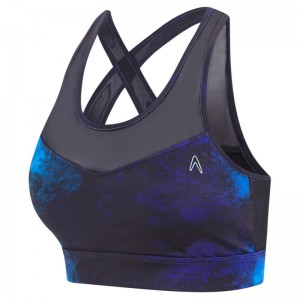 Women Yoga Sports Bra Sublimation Print With Mesh Panels