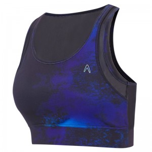 Yoga Sports Bra Sublimation Print ကို Mesh Panels များဖြင့် ပြုလုပ်ထားသည်။