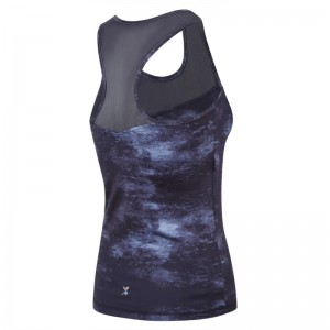 Women Yoga Sports Tank Sublimation Print With Mesh Panels