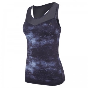 Women Yoga Sports Tank Sublimation Print With Mesh Panels