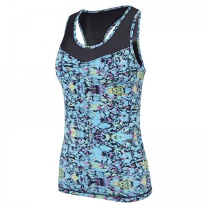 Women Yoga Sports Tank Sublimation Print With Mesh Panels