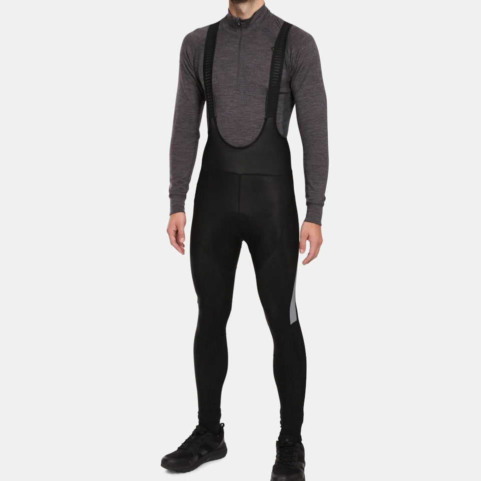 Pantalones de ciclismo con pechera cepillados para hombre Pantalones deportivos para ciclo